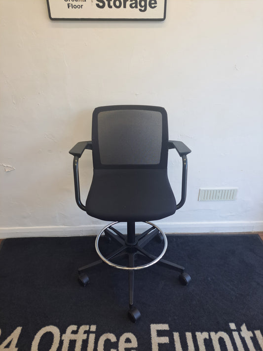Black draughtsman chair with arms