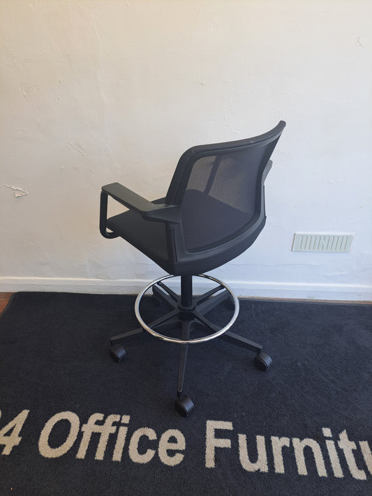 Black draughtsman chair with arms